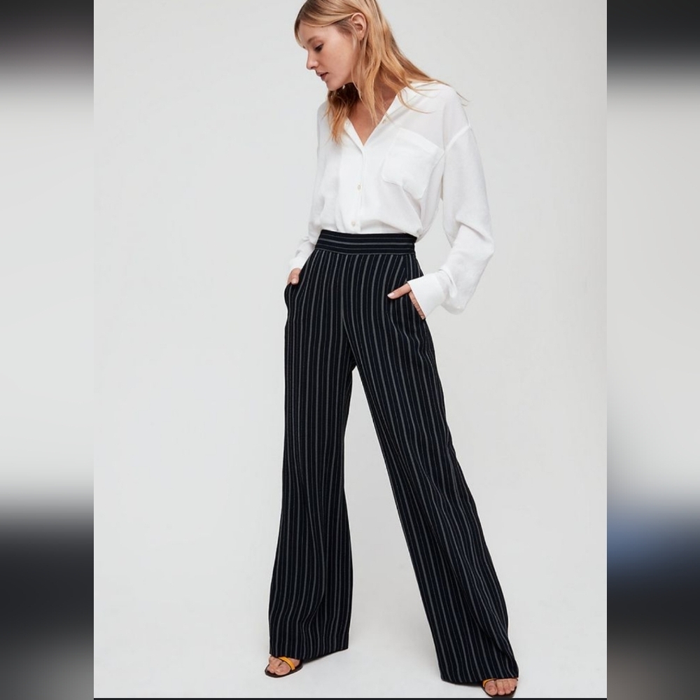 NEW Wilfred Clarisse Women's Black Striped Pants